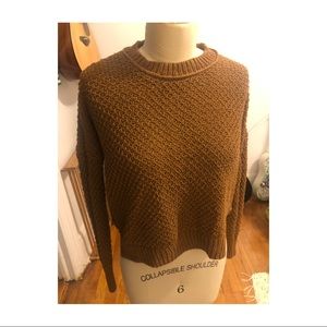 Madewell cable-knit sweater mustard